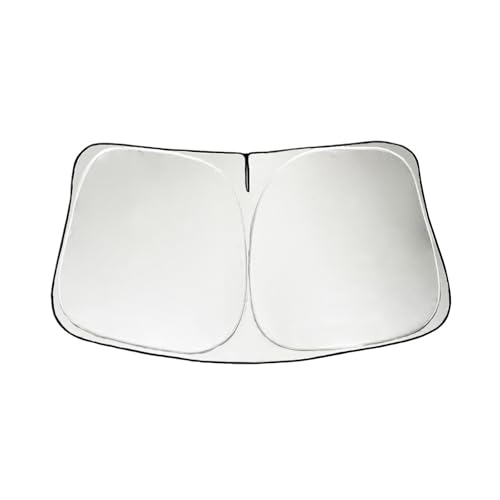 300t Thickened Windshield Sun Shade, Car Sun Shade Updated Version No-Light-Pass Technology for Keep Interior Cool, Sunshade for Car Windshield Fits Cars, Trucks, and SUVs（M, 57 * 31in） - color: Monochrome Silver, size: M, 57 * 31in