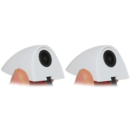 EWAY 2PCs Car Door Blind Spot Side View Camera, Self-Adhesive Screw-Free, Mini Style, Support Upside Down Flip Image, 92° Angle Blindspot Camera for Pickup Trucks SUVs Vans RVs Trailers - White