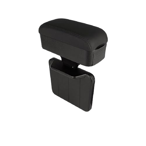 JEYODA Car Armrest Box with Cup Holder Car Central Liftable Armres Storage Organizer Box Arm Rest，Car Seat Gap Filler Organizer 1PC (Black) - color: Black