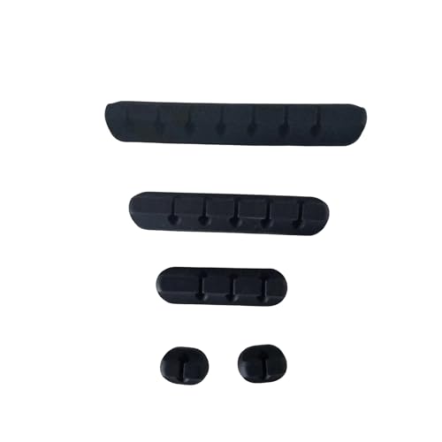 Cord Holder Cable Management Clips 5 Pack- Adhesive Wire Organizer for Desk, Car, Nightstand, Office, Home – Fits USB Charging Cables, Power Cords, Headphones (7-5-3-1-1 Slots) - color: Black