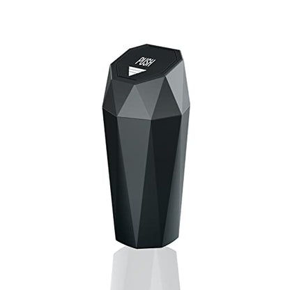 Car Trash Can with Lid，Mini Diamond Design Automatic Portable Trash Can，Used in Car Home, Office, Kitchen, Bedroom (1, Grey) - color: Grey