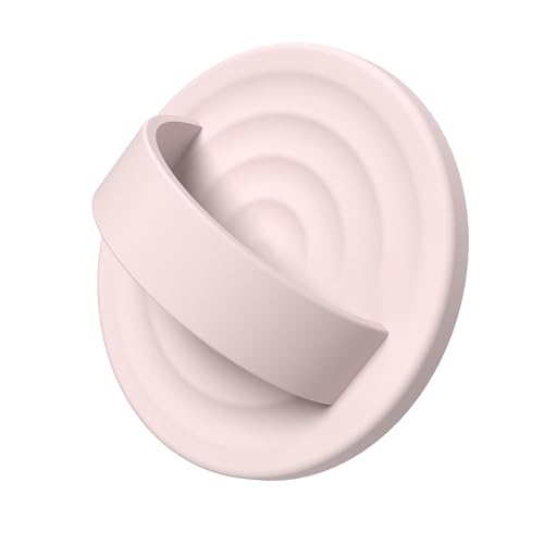Magnetic Phone Grip Ring Holder, Liquid Silicone Magnet Cell Phone Grip Finger Loop, Compatible with Magsafe, Back of Phone for iPhone 17/16/15/14/13/12 Series, Lovely Pink - color: Lovely Pink