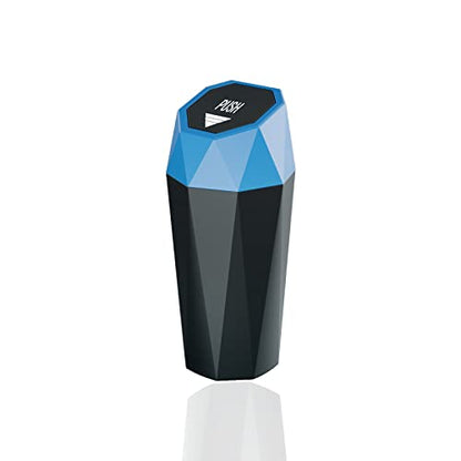 Car Trash Can with Lid，Mini Diamond Design Automatic Portable Trash Can，Used in Car Home, Office, Kitchen, Bedroom (1, Blue) - color: Blue
