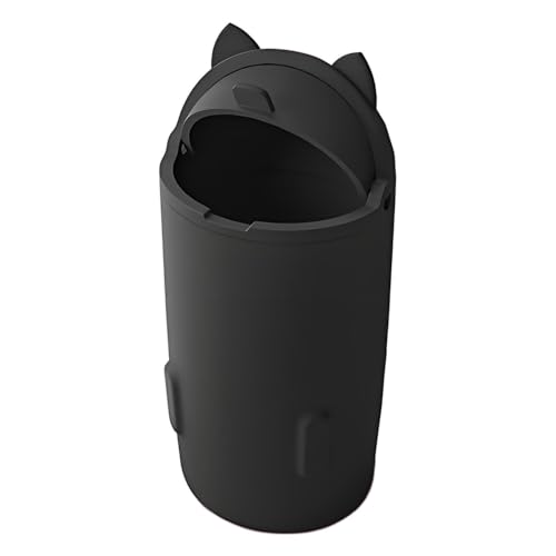 Leakproof Car Trash Can,Mini Car Trash Bin for SUV and Truck,Small Cars Garbage Can,Waterproof Automotive TrashCan for Vehicle,Home,Office,Multipurpose,Easy to Clean (Black Silicone) - color: Black Silicone