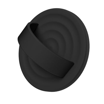 Magnetic Phone Grip Ring Holder, Liquid Silicone Magnet Cell Phone Grip Finger Loop, Compatible with Magsafe, Back of Phone for iPhone 17/16/15/14/13/12 Series, Black - color: Black