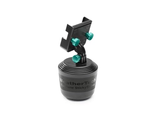 WeatherTech CupFone Two View – Adjustable, Universal Cup Holder Phone Mount Car & Truck Accessory – Best Design for iPhone & Smartphone Charging – Turquoise Billet Knobs - color: Turquoise