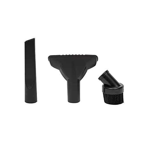 Shop-Vac 9064300 1.25 Inch Diameter Cleaning Kit, Includes Round Brush, Crevice Tool, and Gulper Nozzle, Black, Ideal for Upholstery, Blinds, and Car Interiors (1-Pack)