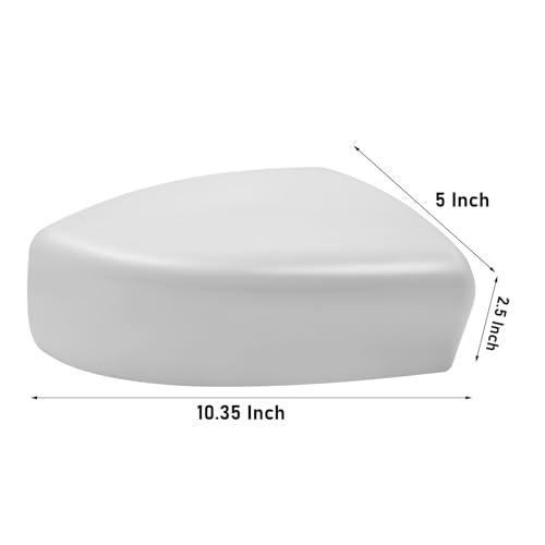 Moonlinks Compatible with Nissan Sentra 2013 2014 2015 2016 2017 2018 2019 Right Side Mirror Cover Replacement, White Primer Right Passenger Side Door Rearview Mirror Cap Trim - size: Right White
