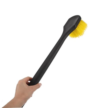 2pc Long Handle Wheel Cleaning Brush Set for Car Detailing Tire Brush Hard Bristles for Rim and Tire Scrub