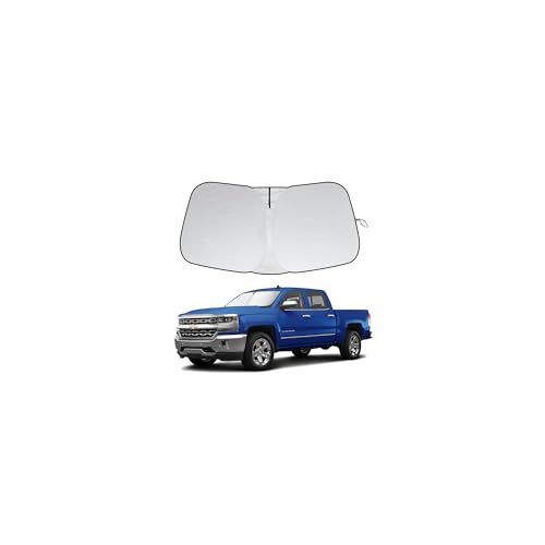 2026 Upgrade Front Windshield Sunshade fit for Chevrolet Silverado 2014-2019 Reflector Foldable Car Shade Automotive Windshield Sunshades for Chevrolet Silverado Windshield Sun Shade - size: Fit for Chevrolet Silverado 2014-2019