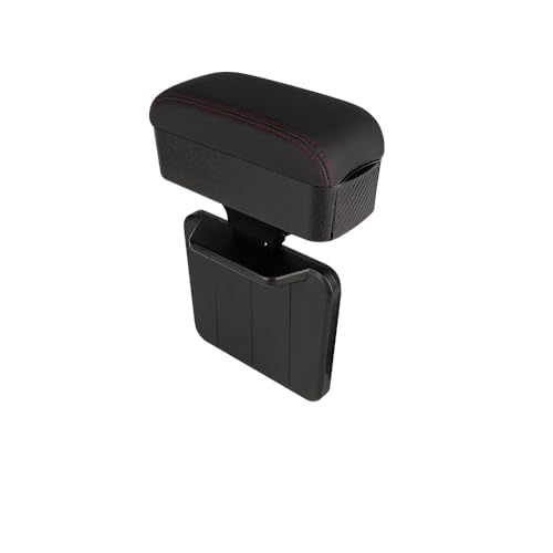 JEYODA Car Armrest Box with Cup Holder Car Central Liftable Armres Storage Organizer Box Arm Rest，Car Seat Gap Filler Organizer (Black red line) - color: Black red line