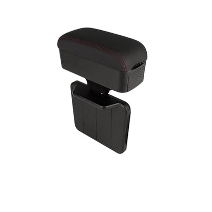 JEYODA Car Armrest Box with Cup Holder Car Central Liftable Armres Storage Organizer Box Arm Rest，Car Seat Gap Filler Organizer (Black red line) - color: Black red line