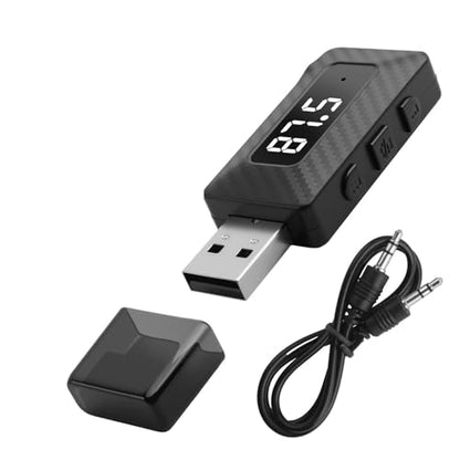 USB Bluetooth Adapter for Car Stereo,Wireless 5.3 Bluetooth FM Transmitter Receiver for FM+AUX,Universal USB to Bluetooths Adapter for Car Stereo,Home Stereoes,Computer