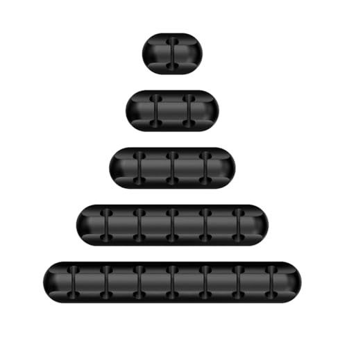 ZIMISI 5 Pack Adhesive Cable Clips, Car Cord Holder Cable Clips, USB Charger Holders for Cords, Wall Organizer Wire Management, Wire Organizer Accessories for Car, Nightstand, Home, Office (Black) - color: Black