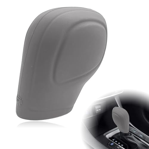 Automotive Universal Silicone Car Gear Shift Knob Cover, Anti-Slip Protector Comfortable Handle Cover, for Automatic Shift Interior Accessories Fit Most Cars (Black/Apricot/Grey) - color: Gray
