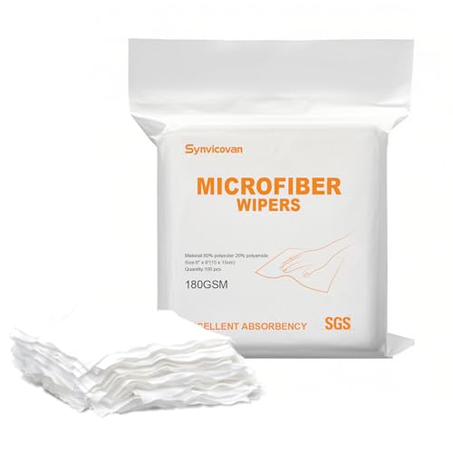 Microfiber Wipes 6"x6"(100 Pcs,Class 100, 180GSM) Superfine Lint Free Cloths Cleaning and Drying Cloths Reusable Ultra Absorbent for All Surface Types - size: 6"x6" (Pack of 100)