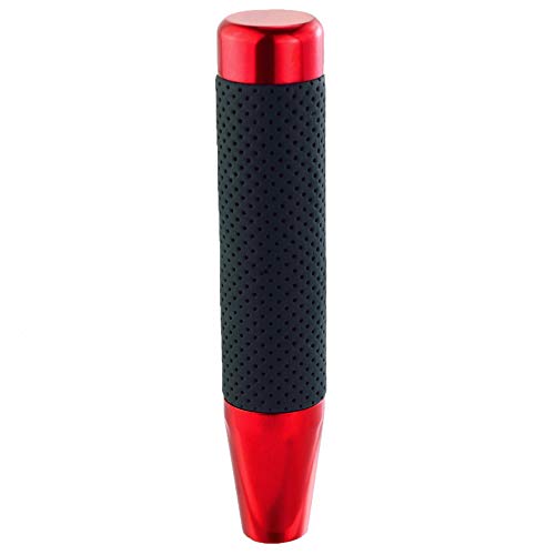 7" Long Weighted Gear Shifter Knob Leather Covered Alloy Car Stick Shift Lever Handle Fit Most Manual Vehicles, Red - color: Red