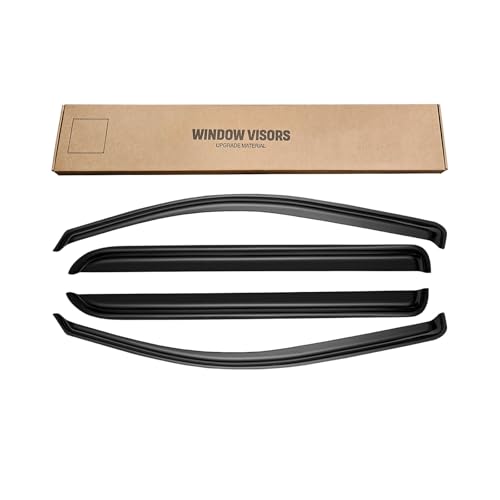 Window Rain Guards for 2014-2018 Chevy Silverado/GMC Sierra 1500 Crew Cab & 15-19 Silverado/Sierra 2500HD 3500HD, Window Visor Vent Wind Shade Deflector Shield Protector Sun, for Full-Size Cab Only - size: For 14-19 Silverado/ Sierra crew cab