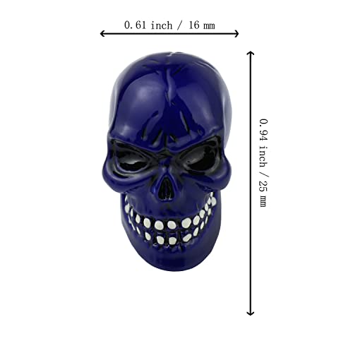 Cars Tires Valve Stem Caps Cover Dustproof Cool Skull Head Universal Fit Most of Cars SUV Bike Trucks Motorcycles 4 Pcs/Set (Blue) - color: Blue