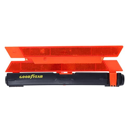 Goodyear Collapsible Safety Triangle GY3021 Reflective Portable Roadside Car Warning with Weighted Base - Orange