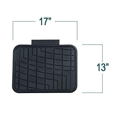 FH Group Premium Liners Tall Channel Trimmable All Weather Rubber Full Set Car Floor Mats (Black) w. Trimmable All-Season Cargo Liner (Black) - Universal Fit for Cars Trucks and SUVs - color: Black, style: With Cargo Mats