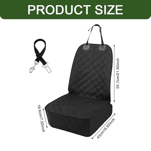 Waterproof Front Seat Car Cover, Car Seat Covers for Dogs, Nonslip Pet Passenger Seats Cover Protector, Car Accessories Scratch-Proof Pet Front Covers Universal Fit Most Auto Trucks SUVs