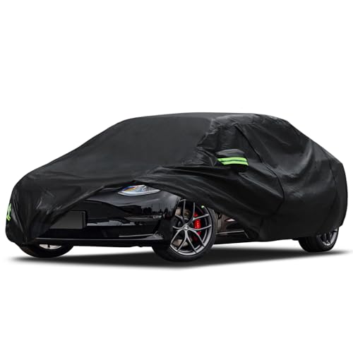 Migaven 6 Layers Car Cover Custom Fit for Model 3 Car Cover 2017-2026 Waterproof Full Exterior Cover Rain Snow Protection with Charging Port Ventilated Mesh Door Zipper - size: 6Layer For Model 3