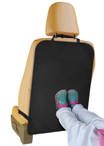 Heavy Duty Kick Mats Back Seat Protectors for Kids, X-Large Durable Car Back Seat Cover, Waterproof Sag Proof Kick Mats Back Seat Protector for Vehicles Protect from Dirt, Mud & Scratches, X-Large - color: Black