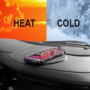 Car Dashboard Sticky Non Slip Pad, Anti-Slip Sticky Gel Mat for Cell Phone, Radar Detector, Tablet, GPS, Keys or Sunglasses, Small Round 3.5” – Pack of 2
