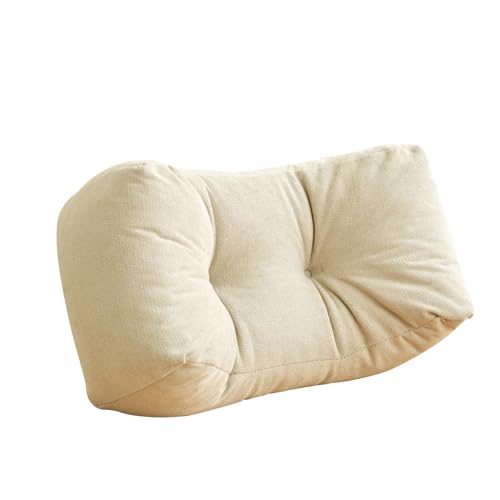 Back Pillow for Chair, Lumbar Support Pillow for Office Chair Lower Back Pain Relief Soft Cushion Car Bed Couch Sitting High Elasticity (White, 35cm*16cm*20cm) - color: White