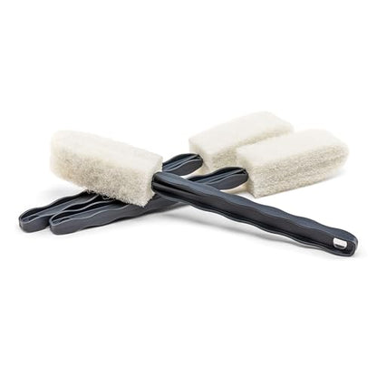 Griot's Garage Long-Reach Wheel Scrubber Brushes for Car Detailing Wheels, Tires, and Grillework, Exterior Auto Detail Products and Supplies, Set of 3, 12 1/4" Long, 15736