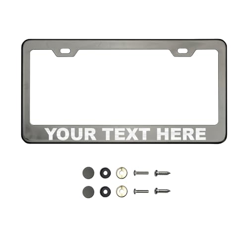 T304 Stainless Steel License Plate Frame – 8K Mirror Polish Finish, Rust-Resistant, Slim Design, Universal Fit, Includes Screw Caps, Washers & Stainless Steel Screws (Customize) - color: customize