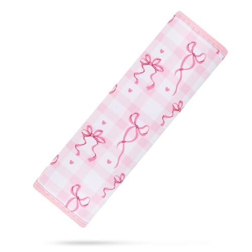 YR Seat Belt Cover for Kids, Soft Comfort Seat Belt Cushion for Children, Cute Cartoon Pattern Car Seat Belt Pads Cover for Girls and Boys, 1 Pack (Pink Bows) - color: Pink Bows