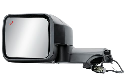 Driver Left Side Door Mirror Power and Heated with BLIS Glass Textured Back Cover for Ford Bronco 2022-2025 - color: BLIS Driver (LH) Side