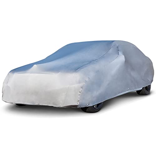 Budge Indoor Stretch Car Cover, Premium Dustproof Protection with Soft Fleece Lining, Breathable Indoor Car Cover Fits Vehicles up to 170 Inches, Gray - color: Gray, size: Size 2: Fits up to 14'2"