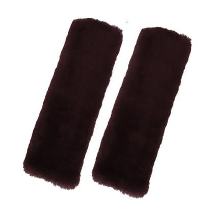 Andalus Brands 2-Pack Authentic Sheepskin Seat Belt Cover Pad – Ultra Soft Car Shoulder Pads, Neck Cushion Protectors with Genuine Natural Merino Wool (Mocha) - color: Mocha