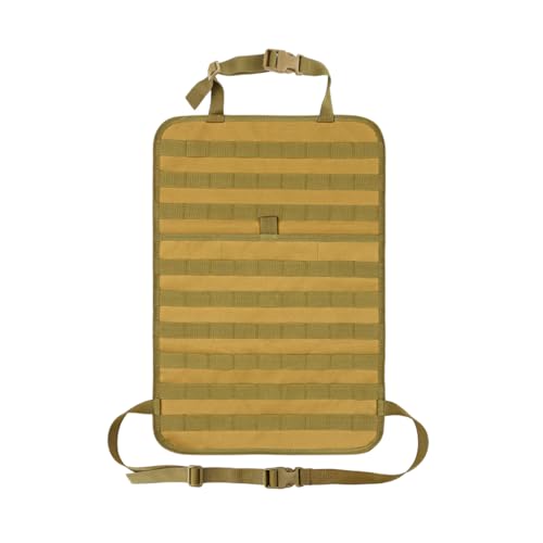 Car Seat Back Organizer, Tactical MOLLE Sag Proof Vehicle Panel Backseat Cover Protector, Universal Molle Nylon Storage Bag Seat Back Hanger Pad for Car Truck SUV Pickup (Khaki) - color: Khaki