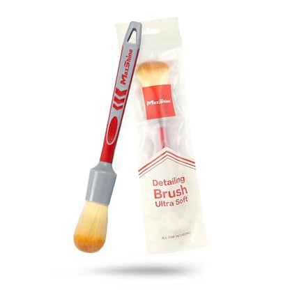 Maxshine Medium #12 Universal Ultra Soft Detailing Brush – Professional Brush for Interior, Exterior, Leather Seats, Engine Bay & Wheels – Premium Car Care Detailing Tool - size: Medium #12