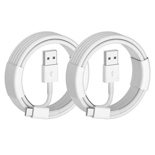 BWOGGJ Car Carplay USB C Cable for iPhone 17 16 15 Pro Max, iPhone Air, 17 16 15 Plus, iPhone 16e, 2Pack 6FT USB A to USB C Fast Charger Carplay USBC Cable Car Charging USB C Cord (White) - size: 60W 6FT 2Pack