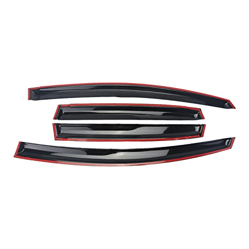 Window Visor with 2009-2014 Honda FIT 4 Door Rain Guards Outside Mount Sun Rain Wind Guards Window Visors for Cars, Vent Deflector 4 pcs 94129 - size: 2009-2014 Honda FIT