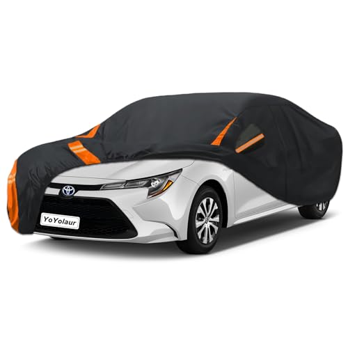 10-Layer Compatible with Toyota Corolla Car Cover Waterproof All Weather for Automobiles, Outdoor Full Exterior Covers Soft Cotton Lining with Door Zipper, Fit for Toyota Corolla 2000-2025 - size: Custom Fit for Toyota Corolla