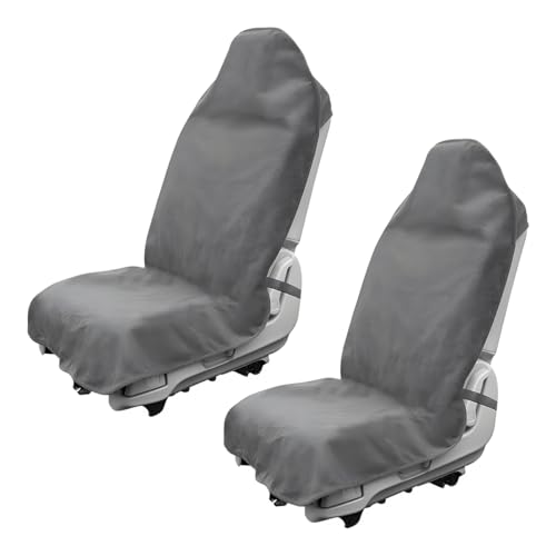 DXNQ 2PCS Car Towel Seat Cover, Waterproof Sweating Non-Slip Premium Soft Towel Carseat Protector, Universal Machine Washable Car Truck SUV Front Seat Cover for Gym Workout Beach Hiking (Gray) - color: Gray, 2pcs, Front