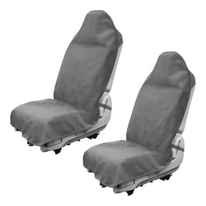 DXNQ 2PCS Car Towel Seat Cover, Waterproof Sweating Non-Slip Premium Soft Towel Carseat Protector, Universal Machine Washable Car Truck SUV Front Seat Cover for Gym Workout Beach Hiking (Gray) - color: Gray, 2pcs, Front