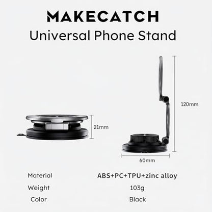 Magnetic Car Phone Mount, 0.83" Ultra-Slim Foldable Holder, [Vacuum Suction & Adhesive Pad] for Textured Dashboard/Windshield, 3-Joint Metal MagSafe Mount for iPhone 17 Pro Max/Pixel (Black) - color: Black