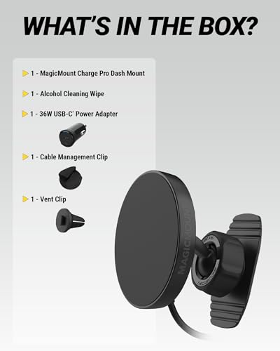 Scosche MPQTRDV Qi2 MagSafe Car Mount Charger 25W Fast Wireless Charging Phone Holder for Vent or Dashboard, Magnetic Cell Phone Mount Compatible with iPhone 17/16/15/14/13 Series & Samsung Galaxy S25 - style: Dash / Vent