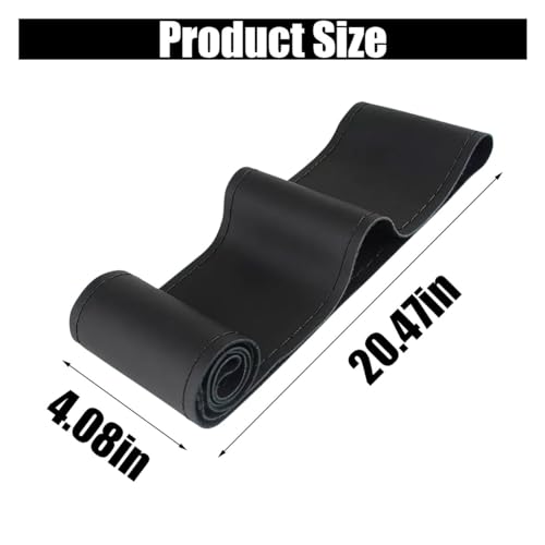 Car Genuine Leather Steering Wheel Cover, DIY Sewing with Needle and Thread, Breathable, and Anti-Slip, Universal 15 Inch Car Steering Wheel Stitching Wrap (Black, Glossy) - color: Black, size: Glossy
