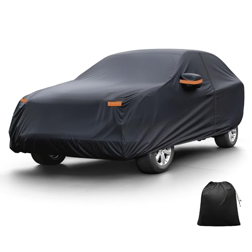 X AUTOHAUX Car Cover for BMW X1 2009-2025 Aluminum Film Outdoor Waterproof Sun Rain Snow Hail Protection with Driver Door Zipper - size: for BMW X1 2009-2024