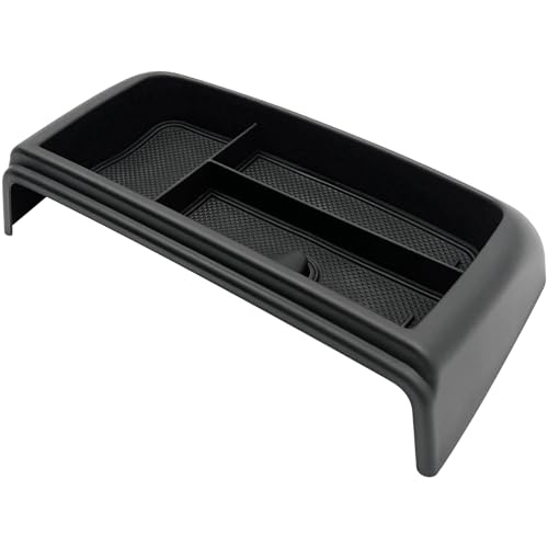 Dash Storage Tray Insert Behind Screen Organizer Storage Accessories fits for 2021 2022 2023 2024 GMC Yukon Chevy Tahoe Suburban（Only Fit for Power Sliding Console ） - color: Black