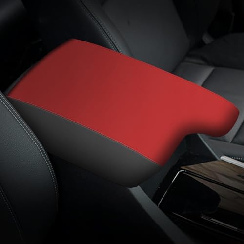 AOMSAZTO Console Covers for 2013-2017 Honda Accord Armrest Covers for Honda Accord Black with Red Leather - color: red