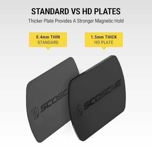 Scosche MPLT54T-2PKBP0 MagicMount Replacement Plate Kit for Magnetic Car Phone Mount Holder, Metal Plates w/Extra Strength Hold for Smartphone, Tablet, Magnet Cell Phone Stand & Phone Case, Pack of 2 - size: 2 Plates, style: Heavy Duty